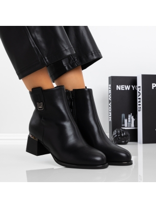 Női bokacsizma, Vastag sarkú bokacsizma Meriva Fekete - Kalapod.hu