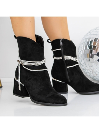 Női bokacsizma, Vastag sarkú bokacsizma Onyava Fekete - Kalapod.hu