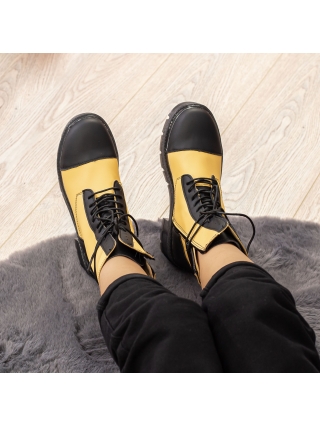 Női bakancs, Női Bakancs Enada Fekete-Sárga - Kalapod.hu