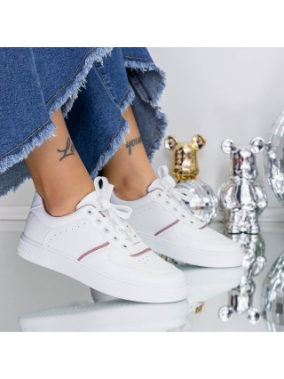 Női sportcipő, Női tornacipő Evada Fehér-Sötét rózsaszín - Kalapod.hu