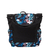Fosette fekete és kék virágos női hátizsák, textil anyagból készült, 2 - Kalapod.hu