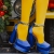 Amyra kék női cipő, textil anyagból készült, 2 - Kalapod.hu