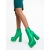 Zosime zöld, női bokacsizma textil anyagból, 3 - Kalapod.hu