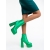 Zosime zöld, női bokacsizma textil anyagból, 4 - Kalapod.hu