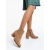 Zarina sötét bézs, női bokacsizma textil anyagból, 3 - Kalapod.hu