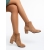 Zarina sötét bézs, női bokacsizma textil anyagból, 4 - Kalapod.hu