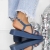 Rosana kék női szandál textil anyagból, 3 - Kalapod.hu