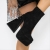 Orsina fekete női magassarkú bokacsizma textil anyagból, 4 - Kalapod.hu