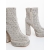 Nuvera fehér női magassarkú bokacsizma textil anyagból, 6 - Kalapod.hu