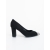 Karmelita fekete női magassarkú cipő textil anyagból, 7 - Kalapod.hu