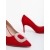 Nobelia piros női magassarkú cipő textil anyagból, 6 - Kalapod.hu