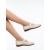 Kanara világos bézs női balerina textil anyagból, 4 - Kalapod.hu