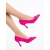Amandi rózsaszin női magassarkú cipő textil anyagból, 4 - Kalapod.hu