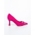 Amandi rózsaszin női magassarkú cipő textil anyagból, 5 - Kalapod.hu