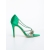 Vayona zöld női magassarkú szandál textil anyagból, 5 - Kalapod.hu