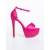 Emeva fukszia női magassarkú szandál textil anyagból, 5 - Kalapod.hu