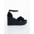 Tohana fekete női platformos szandál textil anyagból, 5 - Kalapod.hu