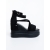 Avadia fekete női platformos szandál textil anyagból, 5 - Kalapod.hu