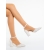 Vastag sarkú cipő Stassi Bézs, 4 - Kalapod.hu