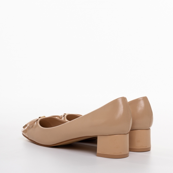 Colina bézs női cipő sarokkal, műbőrből készült, 3 - Kalapod.hu