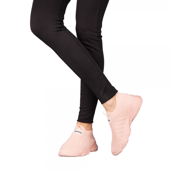 Flove rózsaszín női sportcipő textil anyagból, 3 - Kalapod.hu