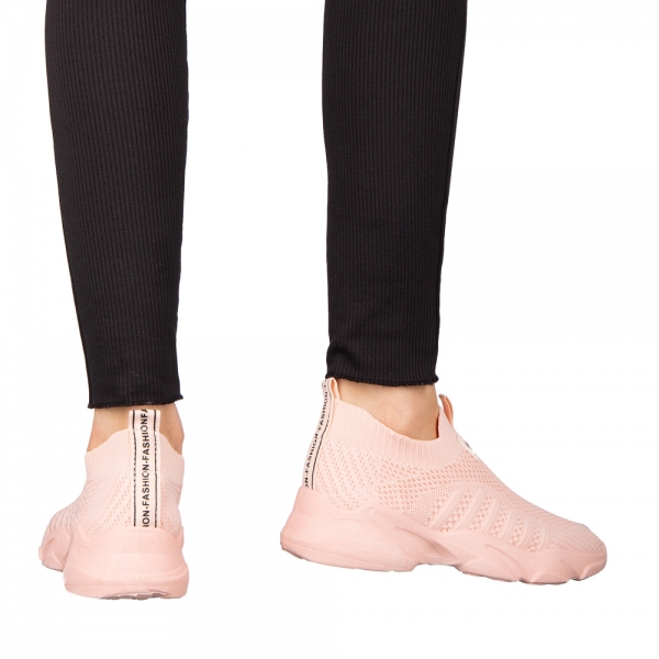 Flove rózsaszín női sportcipő textil anyagból, 4 - Kalapod.hu
