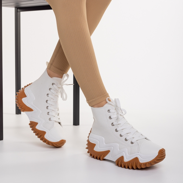 Kodia fehér női tornacipő textil anyagból - Kalapod.hu