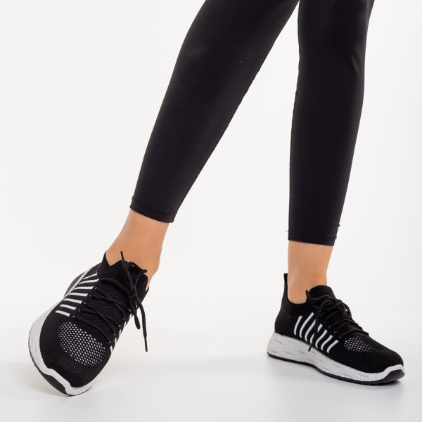 Biriza fekete és fehér női sportcipő textil anyagból - Kalapod.hu