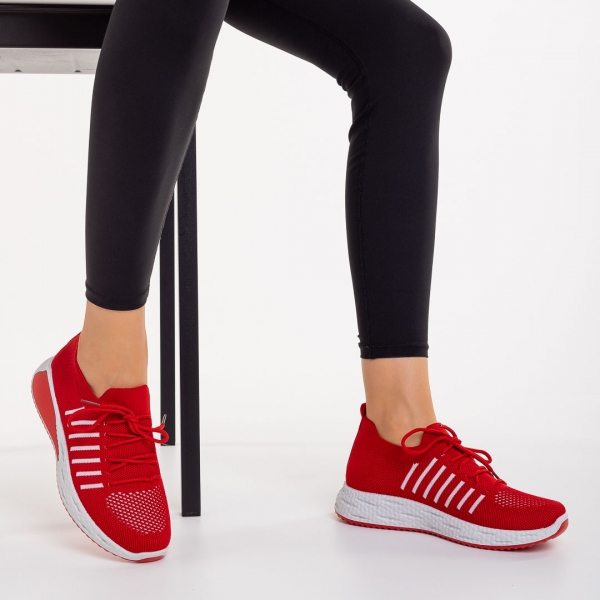 Biriza piros női sportcipő textil anyagból - Kalapod.hu