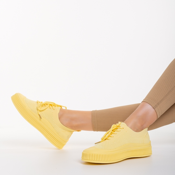 Stere sárga női tornacipő, textil anyagból, 6 - Kalapod.hu