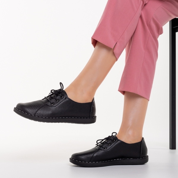 Leondra fekete alkalmi női cipő, műbőrből készült, 4 - Kalapod.hu
