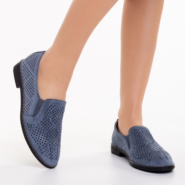 Aubrie kék női espadrile, textil anyagból készült, 3 - Kalapod.hu