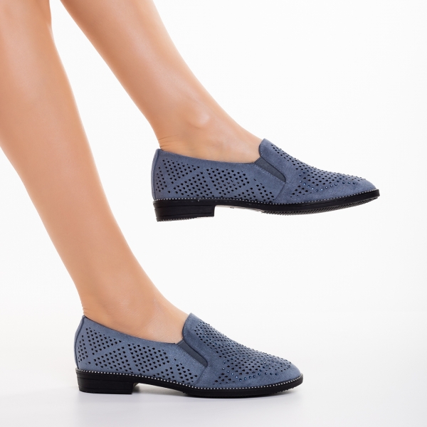 Aubrie kék női espadrile, textil anyagból készült, 5 - Kalapod.hu