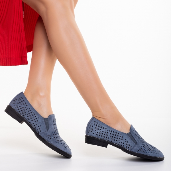 Aubrie kék női espadrile, textil anyagból készült, 6 - Kalapod.hu