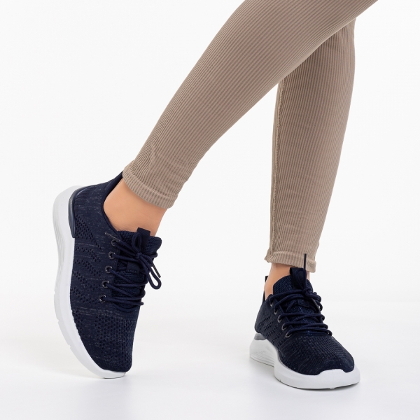 Thiago kék női sportcipő, textil anyagból készült, 3 - Kalapod.hu