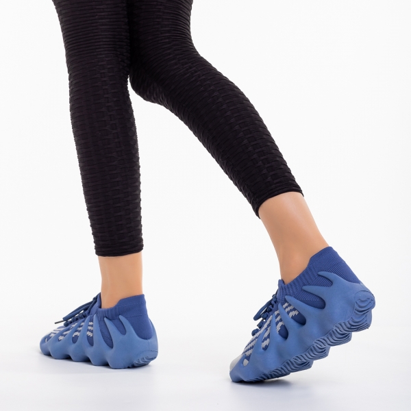 Nelly kék női sportcipő, textil anyagból készült, 4 - Kalapod.hu