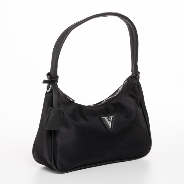 Elfreda fekete női táska, textil anyagból készült, 2 - Kalapod.hu