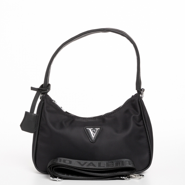 Elfreda fekete női táska, textil anyagból készült, 6 - Kalapod.hu
