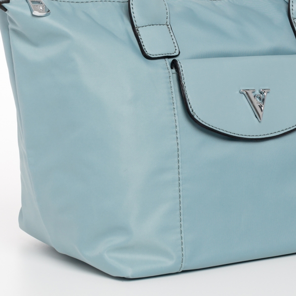 Bernadette világos kék női táska, textil anyagból készült, 4 - Kalapod.hu