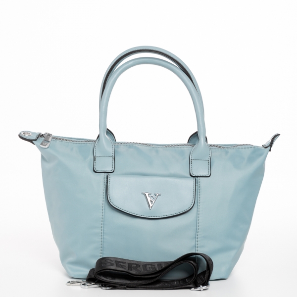 Bernadette világos kék női táska, textil anyagból készült, 6 - Kalapod.hu