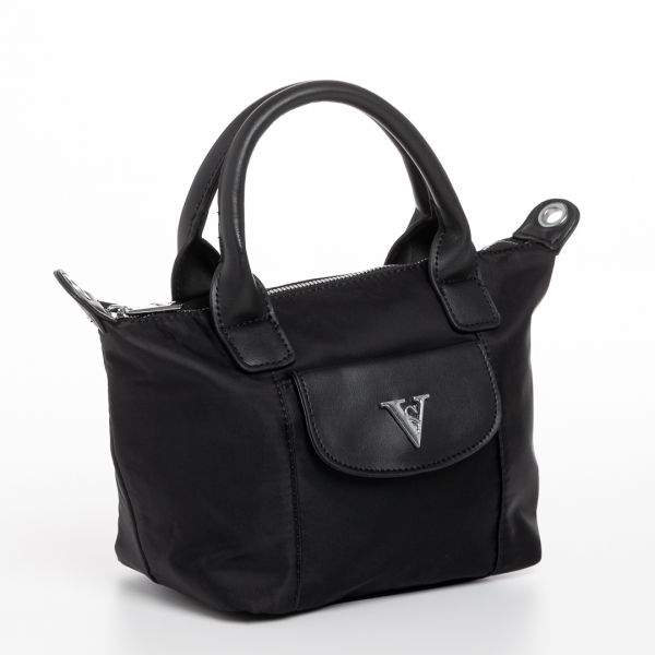 Empedonika fekete női táska, textil anyagból készült, 2 - Kalapod.hu