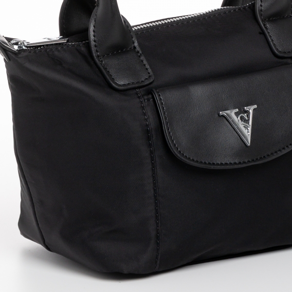 Empedonika fekete női táska, textil anyagból készült, 4 - Kalapod.hu