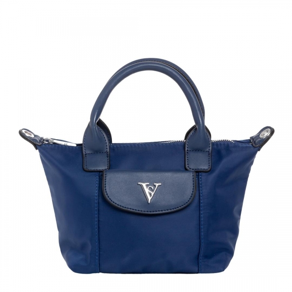 Empedonika kék női táska, textil anyagból készült, 3 - Kalapod.hu
