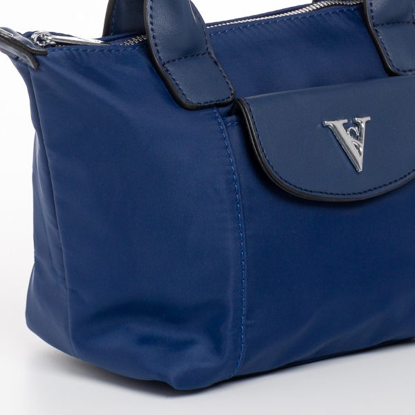 Empedonika kék női táska, textil anyagból készült, 4 - Kalapod.hu