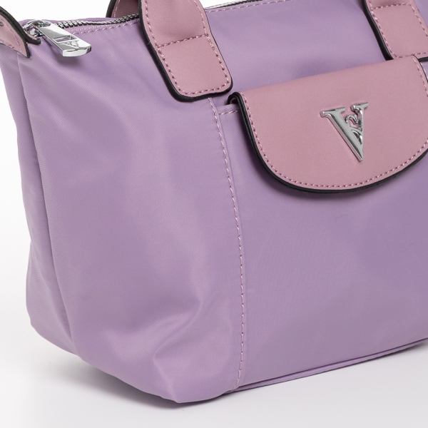 Empedonika lila női táska, textil anyagból készült, 4 - Kalapod.hu