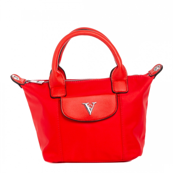 Empedonika piros női táska, textil anyagból készült, 3 - Kalapod.hu