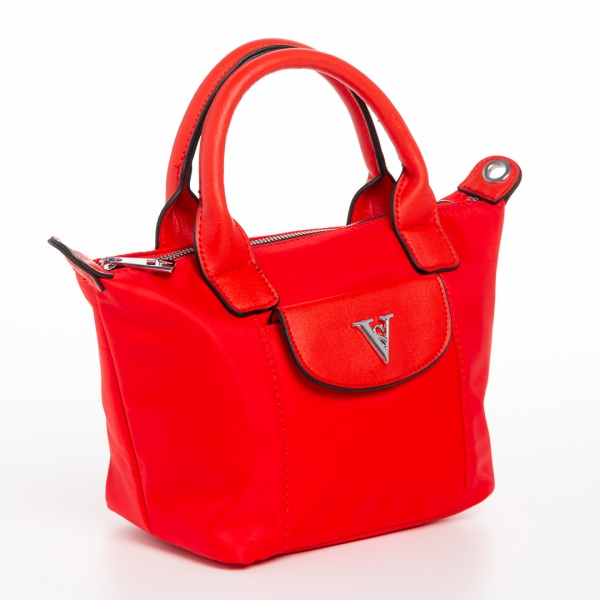 Empedonika piros női táska, textil anyagból készült, 2 - Kalapod.hu
