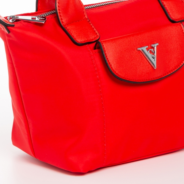 Empedonika piros női táska, textil anyagból készült, 4 - Kalapod.hu