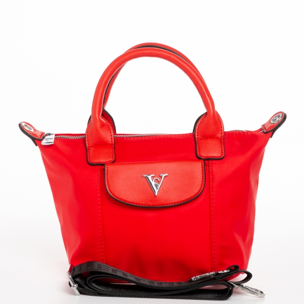 Empedonika piros női táska, textil anyagból készült, 6 - Kalapod.hu