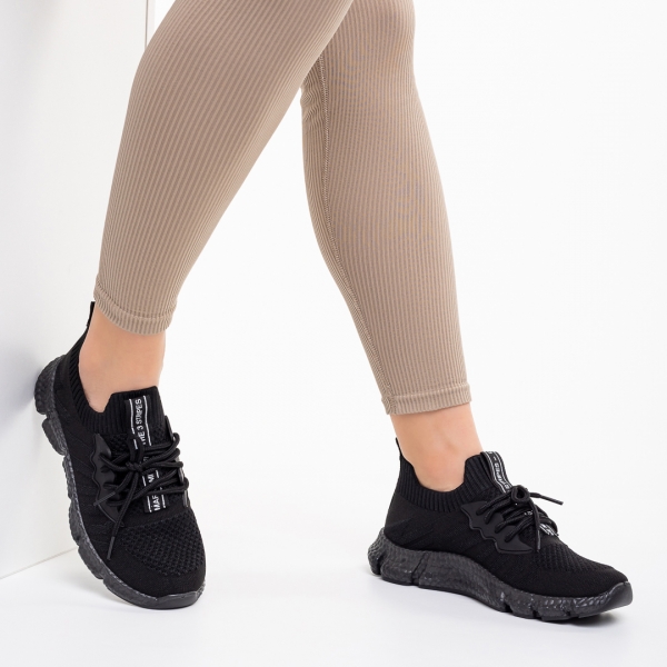 Daissy fekete női sportcipő, textil anyagból készült, 3 - Kalapod.hu